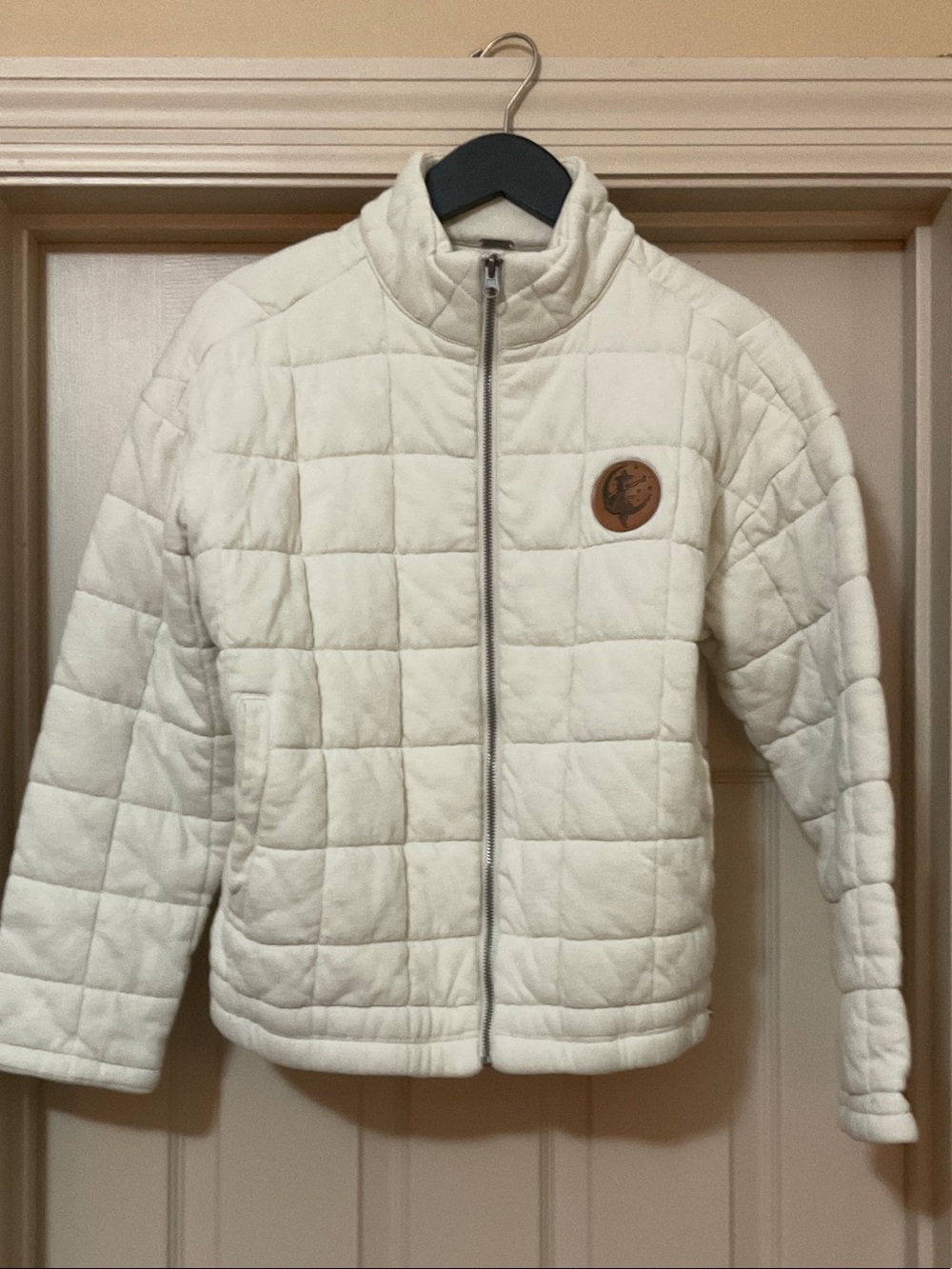 Miller High Life Quilted Bomber Jacket - Cream - (Women’s Small)